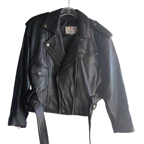 Wilsons Women's Leather Jacket Large Vintage Excellent Condition Moto Biker - Picture 1 of 9
